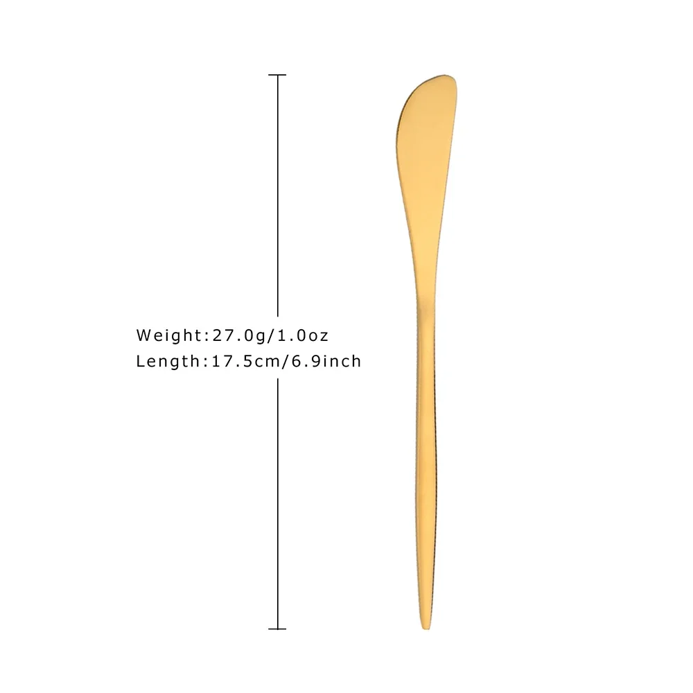 Knife Butter Tablewares Multi-purpose Stainless Steel Mirror Gold for Cut Bread Breakfast Wipe Cream Jam Cutter 10Pcs butter knife