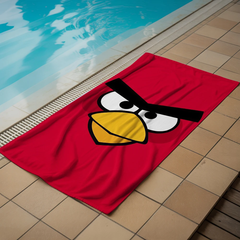 Angry Bird 마이크로 화이버 비치 타월 빠른 건조 모래 없는 대형 부드러운 흡수성 목욕 타월 수영장 여행 체육관용