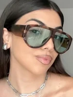 Vintage mode surdimensionné lunettes de soleil femmes marque concepteur grand cadre lunettes de soleil hommes mâle Punk lunettes nuances pour femme UV400 1