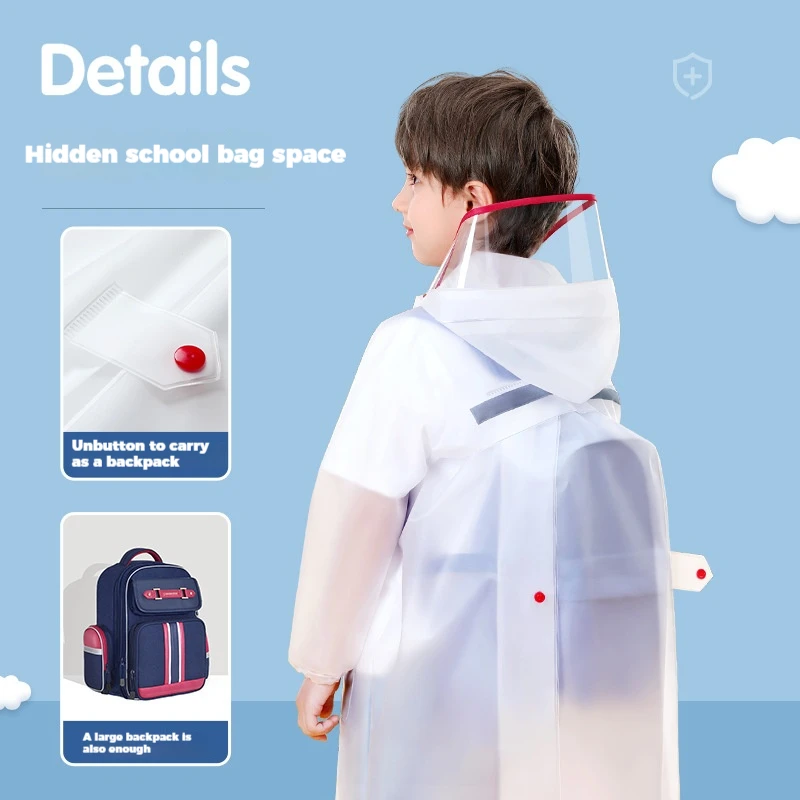 Waterproof Travel Rain Poncho with Packable Hood