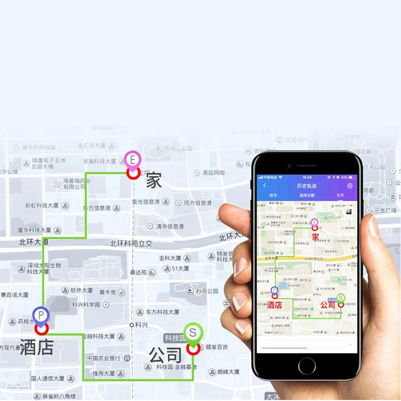 자동차 로케이터 GPS 아이템 분실 방지 장치, 미니 휴대용 분실 방지 펜던트 키 트랙, 자기 흡착 후