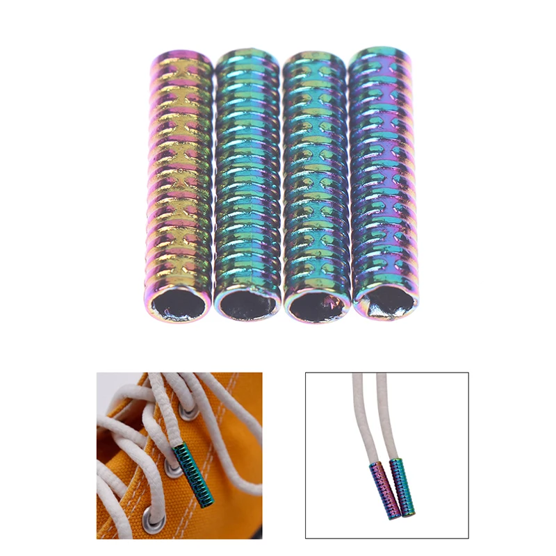4pcs/set Mystical Color Diy Metal Aglets Shoelace Tips Ends Replacement