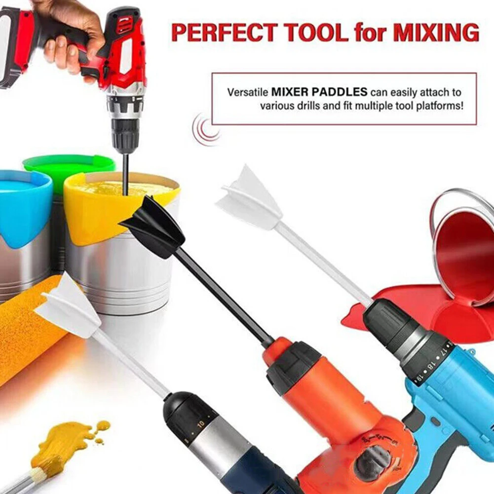 Epoxy Mixer Paint Drill Attachment Paddle Consistency Liquids Resin Head Stirrer Spiral Blade Stirring Rod Tool resin mixer paddles epoxy mixer attachment for drill reusable paint stirrer drill attachment