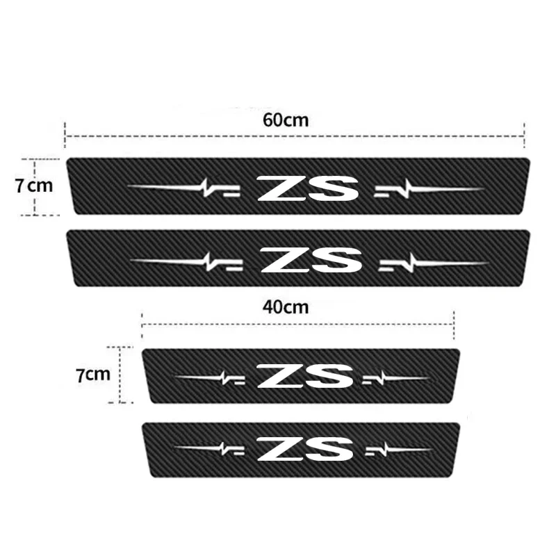 Carbon Fiber Door Sill and Trunk Threshold Protectors with Anti-Scratch Decals