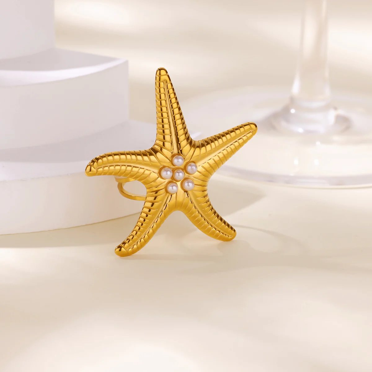 Ocean Starfish Jewelry Adjustable Stainless Steel
