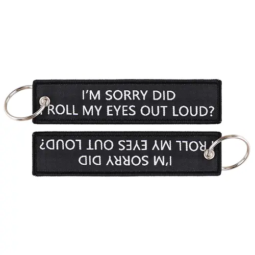 1pcs Computer Pop-up Window Quotes Embroidered Keys Tag Keychains For Motorcycles Backpack Fashion Key Ring Accessories Gifts - Image 55
