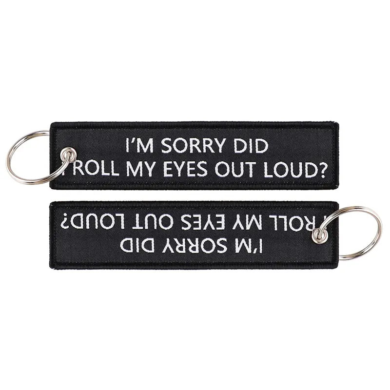 1pcs Computer Pop-up Window Quotes Embroidered Keys Tag Keychains For Motorcycles Backpack Fashion Key Ring Accessories Gifts - Image 55