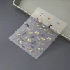 Luxury Series Dragonfly Golden Rhinestones Unique 5D Nail Stickers Back Glue Nail Sliders 6