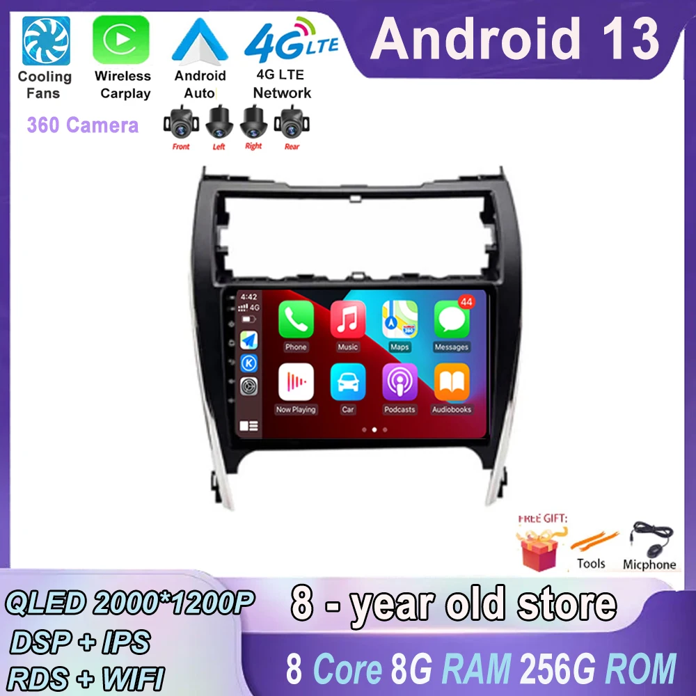 

Android 13 Car Radio For Toyota Camry 7 XV 50 55 2012-2017 Head Unit Android 13 Autoradio Wireless Carplay Multimedia Car Radio