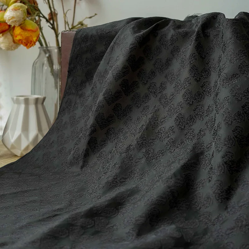 Solid Black Jacquard Fabric Geometric Star Kids Curtain Soft Drape Unisex Home Design Decor Sustainable Spring Fall Neutral 3