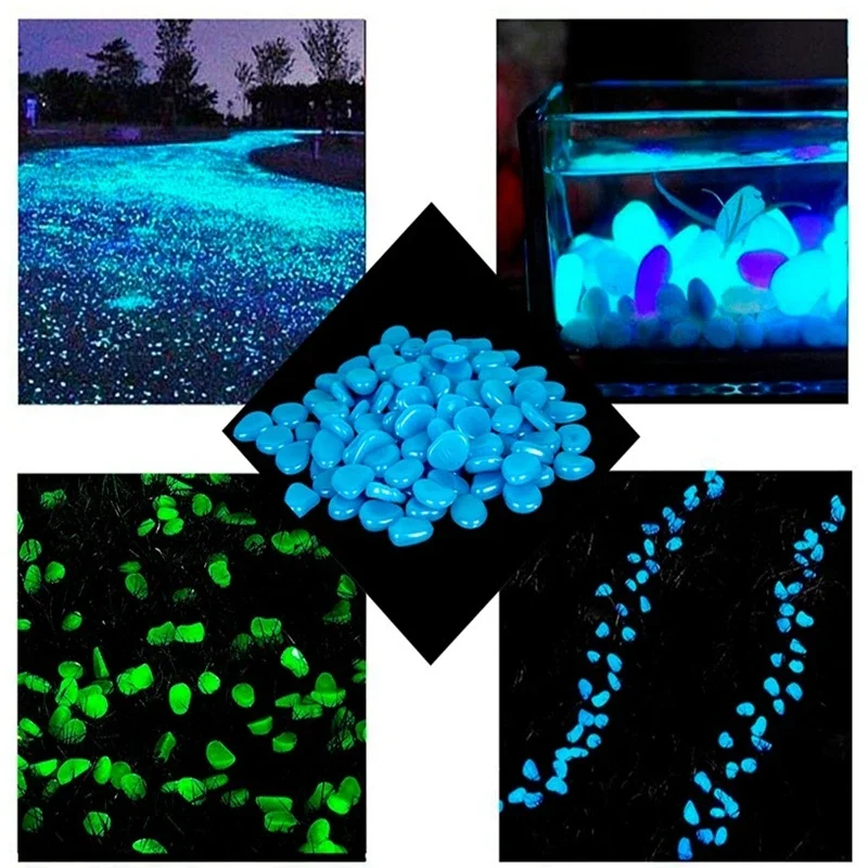 Description Picture 6 of item50pcs Luminous Stone Fluorescent Gravel Pebbles Aquarium Fish Tank Garden Decoration In The Dark Glowing Stones
