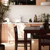 5-Piece Solid Wood Indoor Modern Rectangular Dining Table Set for 4,Table and 4 Solid Wood Dining Chairs for Kitchen,Living Room 6
