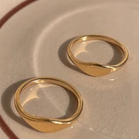 High End PVD Stainless Steel Korean Simple Classic Gold Color Ring For Women Girl Small And Versatile Banquet Jewelry Wholesale 1