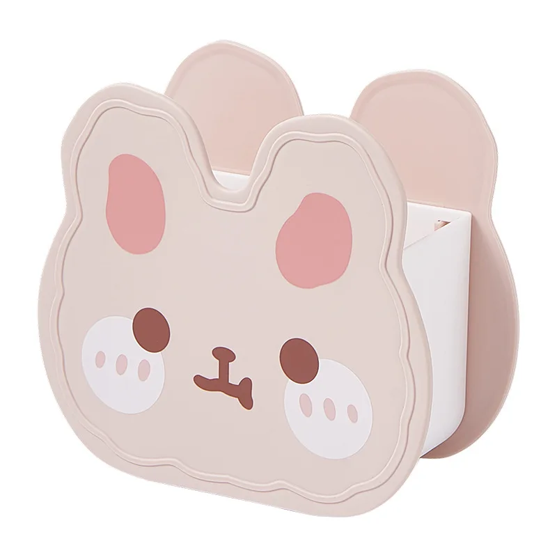 Cute Cartoon Rabbit Metal Multifunctional Storage Box Student Pen Holder Stationery Organizer Kawaii Girl Office Desk Decoration