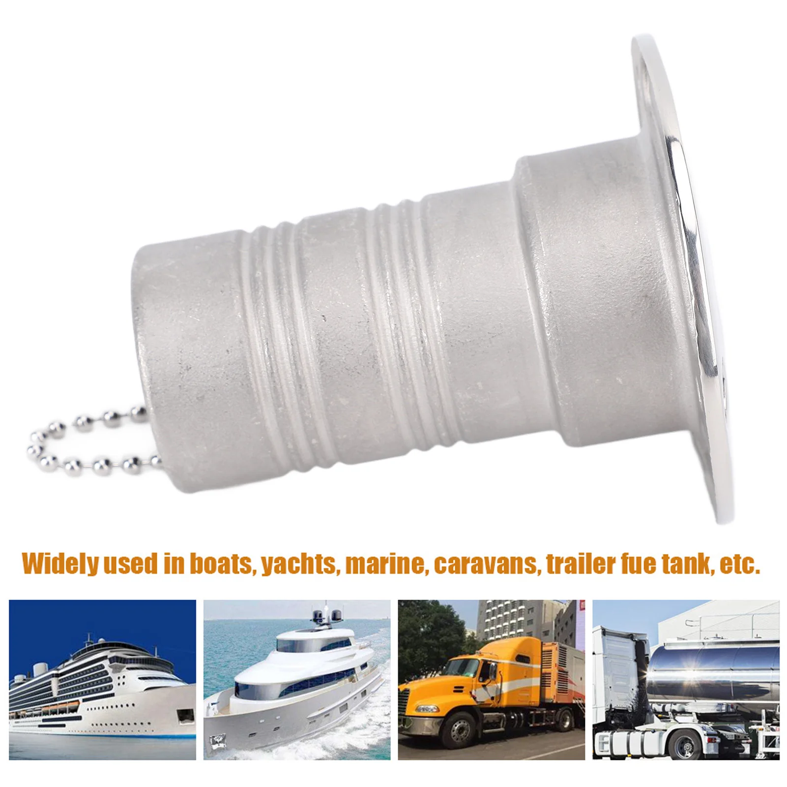 Boat Deck Fuel Filler  Highly Polished Fade Proof Easy Installation 38mm Deck Fuel Filler  316 Stainless Steel for Yacht