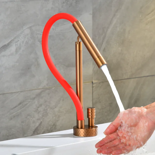 ก๊อกน้ำห้องน้ำสีโรสโกลด์ขัดเงา ก๊อกน้ำอ่างล้างหน้าสีทองขัดเงา ก๊อกน้ำทองเหลืองน้ำร้อนน้ำเย็น ก๊อกน้ำอ่างล้างหน้าสีนิกเกิล ก๊อกน้ำห้องน้ำสีเทา 4