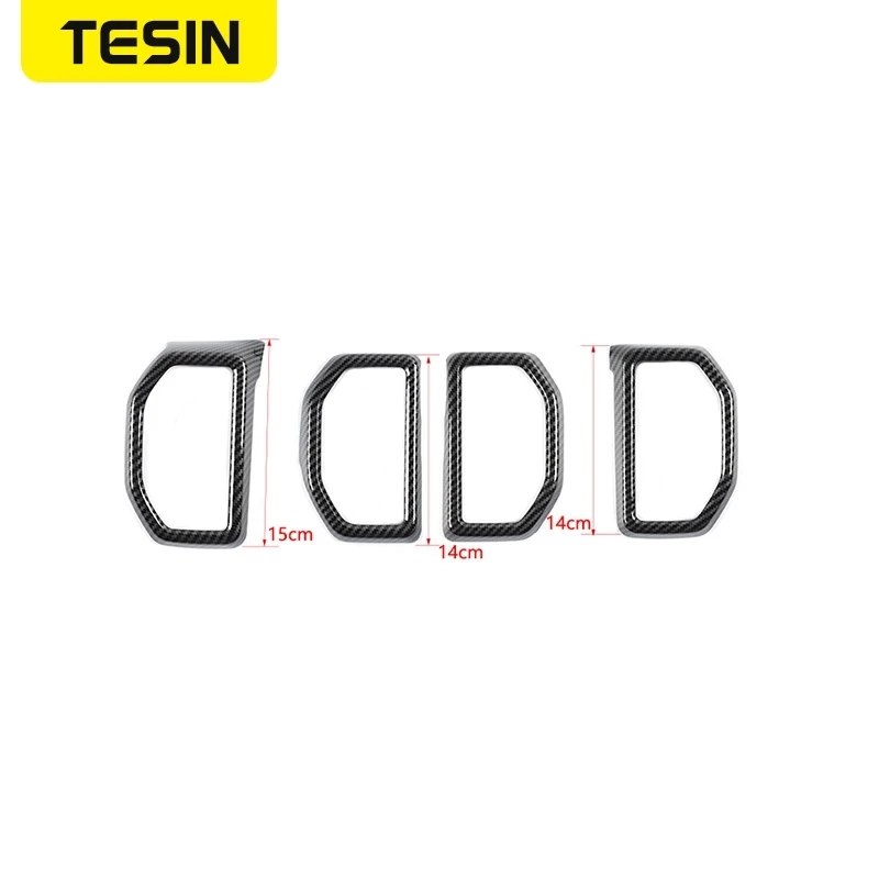 TESIN-ABS 에어컨 환기구 장식 링 보호 커버, 포드 브론코 스포츠 2021 2022 자동차 인테리어 액세서리