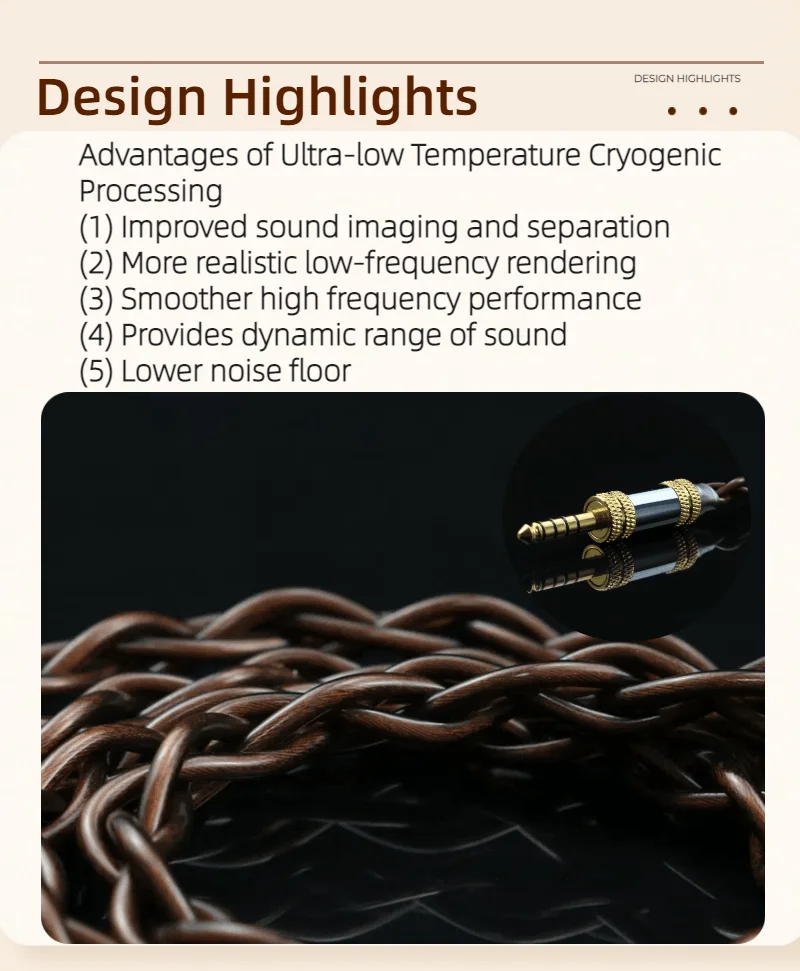 ivipQ-334 iem Cable Flagship Litz Frozen 7N OCC Kopfhörer-Upgrade-Kabel mit 3,5 mm/4,4 mm/miniXLR für HD650 HD800 HIFIMAN ANANDA – Detail 4