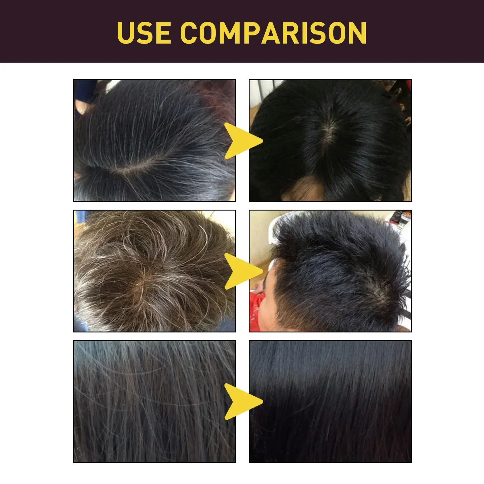 100ml Permanent 3in1 Hair Dye Shampoo Polygonum Multiflorum Natural Gary Hair Dark Plant Essence Coloring Cover for Women Men 6