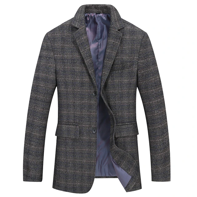 Blazer xadrez estilo inglês masculino, jaqueta de terno, roupa