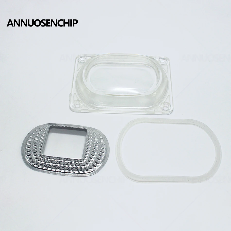 120&deg; LED COB Light PC Lens Reflector Lamp shade Kit Waterproof Sealed Silicone Ring for 20W 30W 50W 100W LED Chip Floodlight DIY