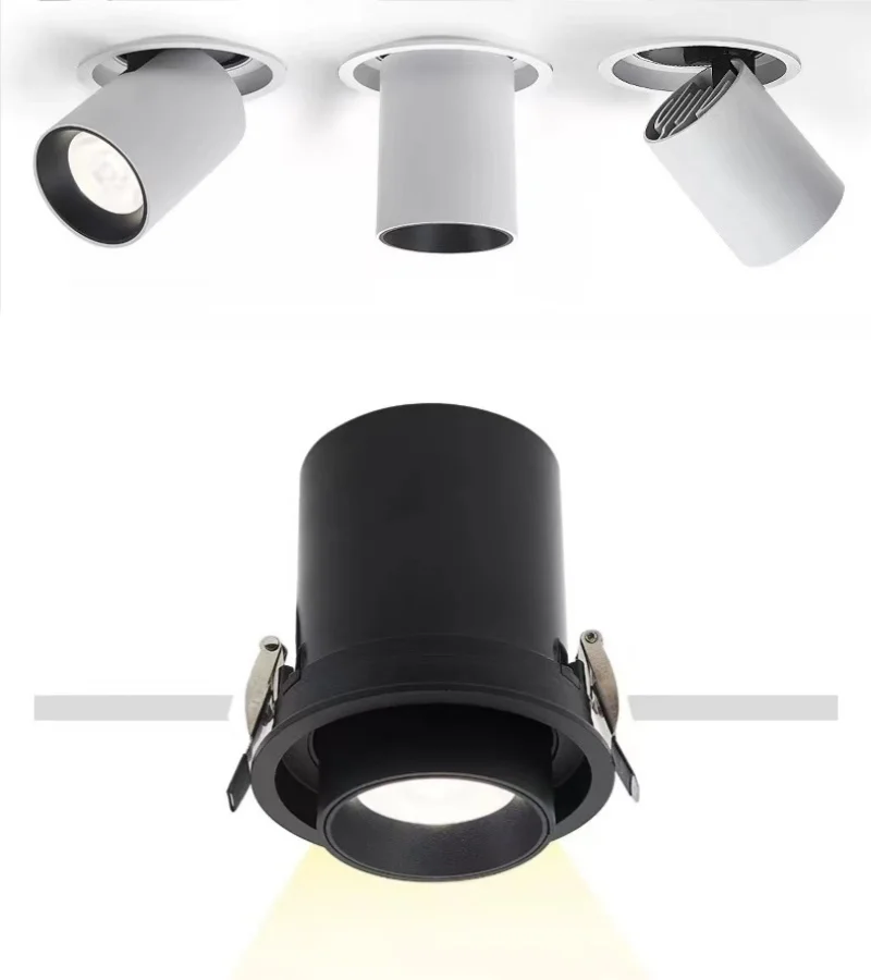 Dimmable COB Spotlights Stretch Rotation Freely Adjustable Embedded Telescopic Rotation 360&deg; AC85-265V