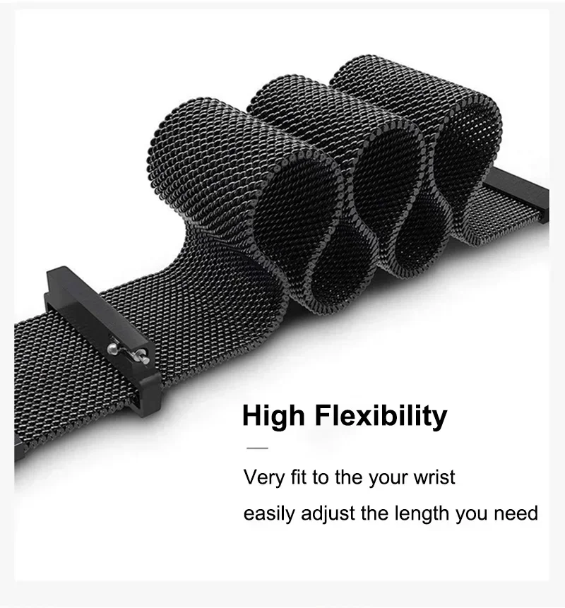 Milanese Loop Strap - Premium Metal Band, 20mm/22mm