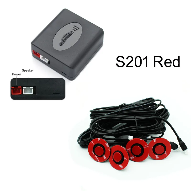 4 sensors Car Parking Sensor Kit Reverse Backup Radar Sound Alarm Indicator Probe System Alarm Safety Adjustable Speaker Buzzer 13