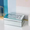Silver Crushed Diamond Glass Mirrored Jewelry Box Organizer Women Trinket Drawers Organiser Boxes Makeup Container Dressing Tabl 6