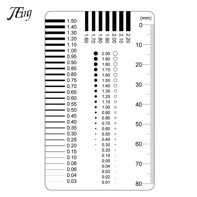 Measuring Pass Badge Gauge Stain Card Point Gauge Wire Transparent Film Ruler Stain Crack Contrast Ruler film ruler