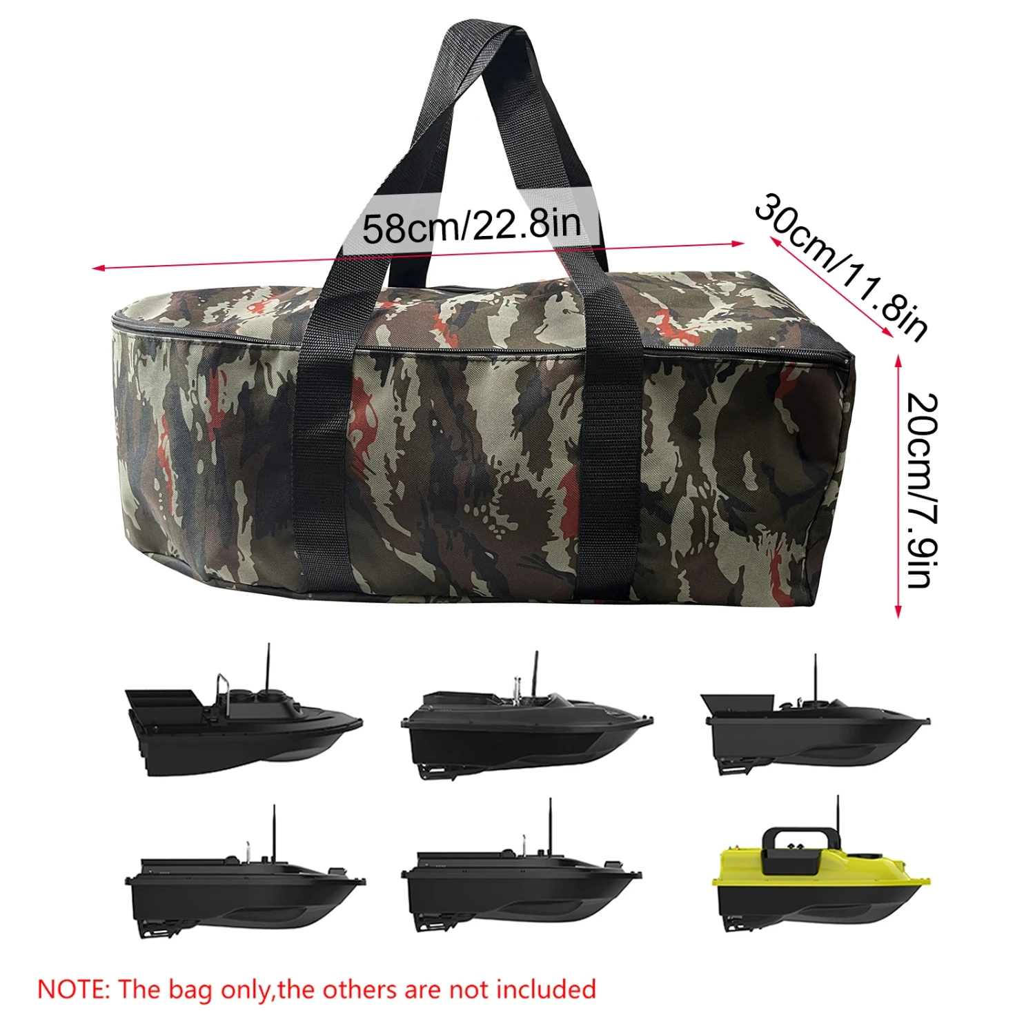 Top choice for outdoor enthusiasts-Stylish, waterproof, and durable black camouflage water repellent bait boat. Ideal fishing