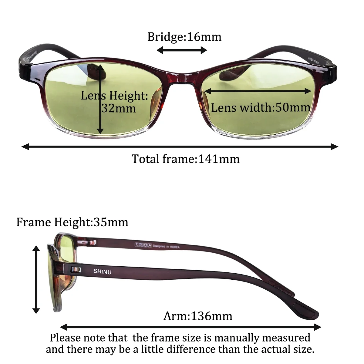 SHINU smart lens reading glasses for women blocking Harmful blue light Release Beneficial blue light EMS TR90 glasses for women