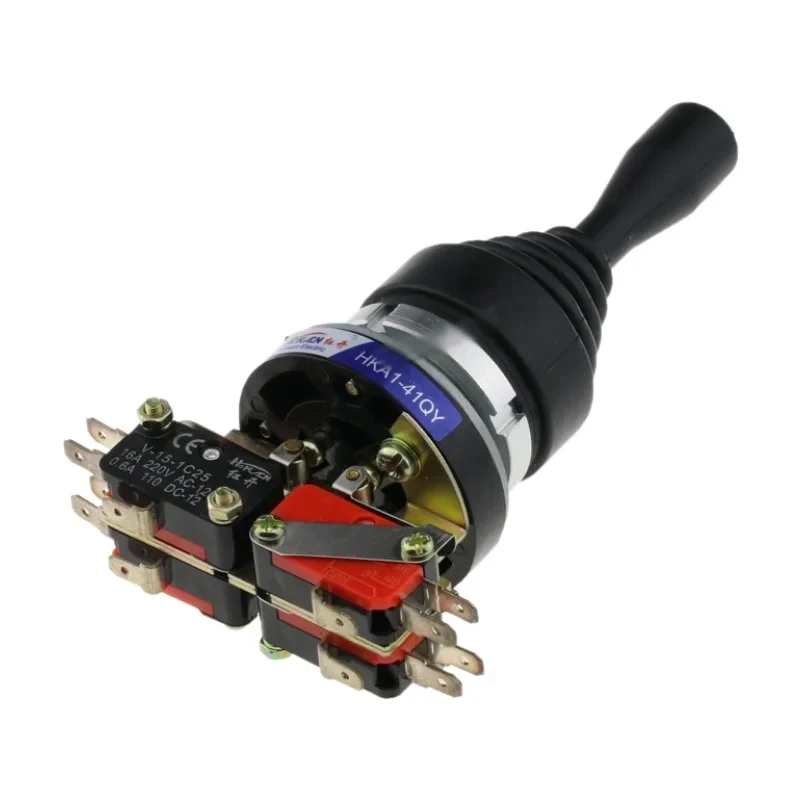 HOKACN 30MM HKA1-41QZ 크로스 스위치 4 웨이 셀프 래칭 잠금 재설정 순간 4NO 4NC 모노 레버 조이스틱 제어 스틱 스위치