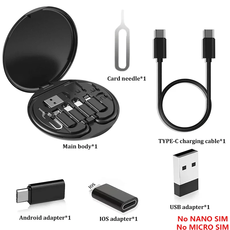 Kit de câble adaptateur de charge multi USB Type C vers C 60W, ensemble de conversion d'éclairage USB A et Type C vers Micro, Type C, éclairage