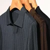 New Design Men's Sweater Polos 2024 Autumn Turn Down Collar Wool Blended Knit Shirts Long Sleeve  Jumper Pullover Knit Clothes 6