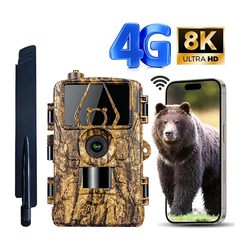 84KLiveStreamTrailCamera4G60MPAPPClouldServiceWaterproof