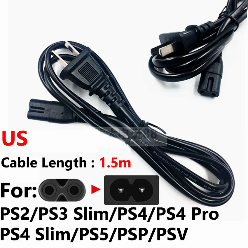  Cable de alimentación de CA para PS5 PS4 PS3