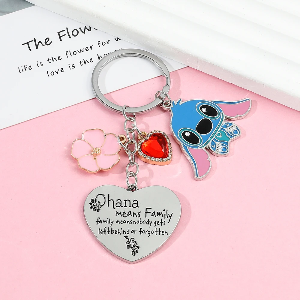 Porte Clef Stitch, Porte Clé Stitch, Ohana Means Family Keychain