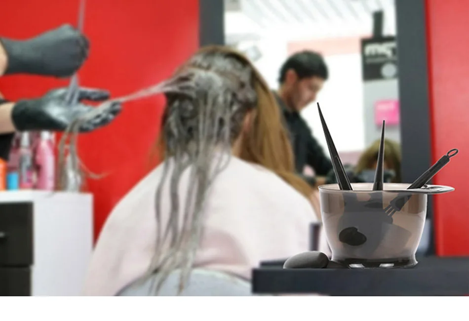 Description Picture 2 of item5PCS Hair Coloring Dyeing Set with Dye Brush Comb Tinting Bowl Ear Caps Hairdressing Supplies Hairdressers Mixer Hair Accessorie
