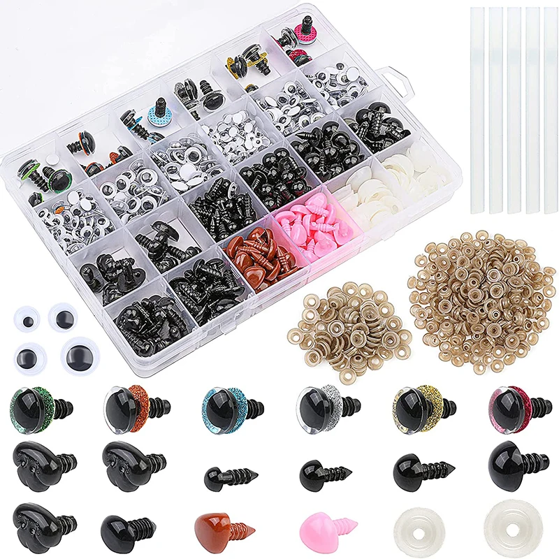 plastic safety eyes plastic safety noses KRABALL plastic safety eye and nose kit for toy plush eyeballs for doll making wool felting handmade craft accessories tools