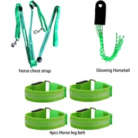3Pcs LED Horse Legs Chest Tails Straps Horsing Riding Luminous Equestrian Suits Night Lights Visible Horse Equestrian Equipments 2