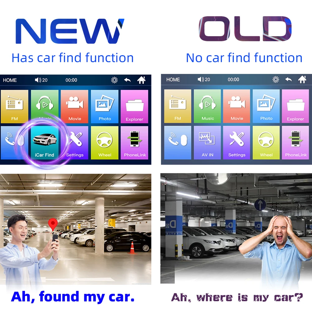 Ƽ̵ ÷̾ ġ ũ ڵ  HD  ȣȯ, ޴ ڵ ׷  ġ ã, USB TF FM, 7 ġ