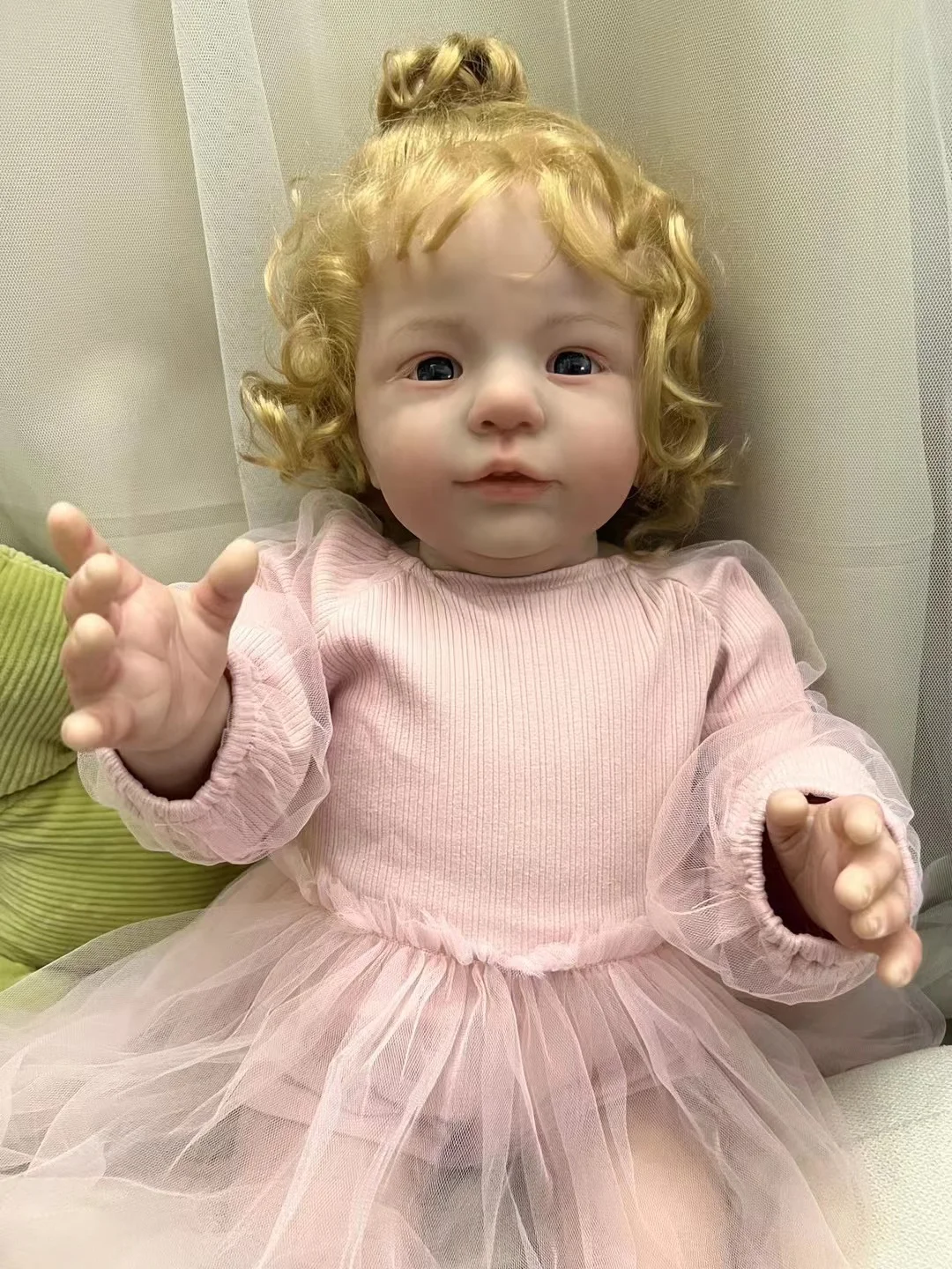 Standing Legs 60CM Reborn Baby Doll Fritzi With Hand-Rooted Hair With Clear Blood Vessel Toys For Children Dolls For Girl fashion new oil drip bow hair clips women ponytail clip jelly clear hairclip girl hairpin crab barrette headwear accessories