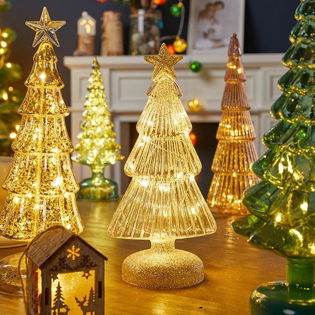 Mini árvore de natal, Luzes LED Desktop Decorações de Natal, Grande árvore  de Natal de mesa para decorações de Natal DIY A/r