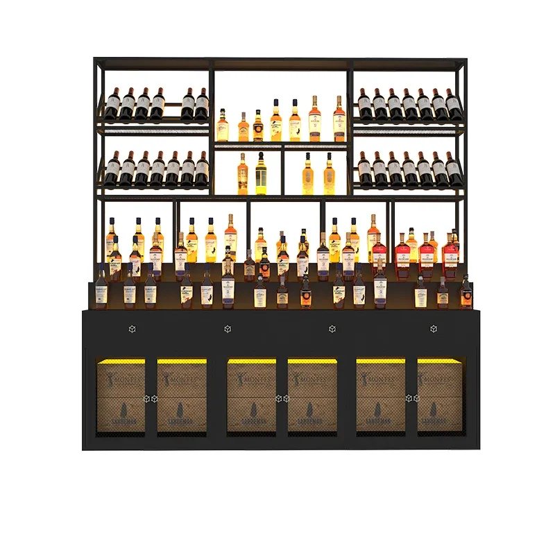 Display Cabinet Antique Furniture Open Cabinets Wine Rack Elegant Vintage Stands Drinks High End Whiskey Nordic Iron Room Liquor