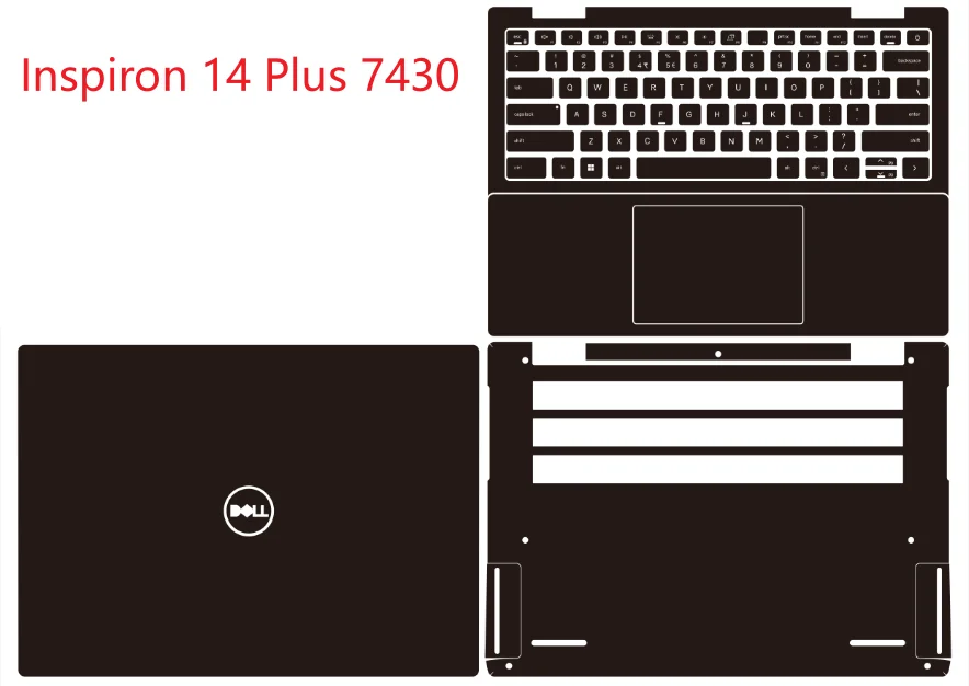Dell Inspiron 7435 7430 Inspiron 14 Plus/Latitude 7430 2-in-1 노트북 풀 바디 노트북 비닐 데칼 커버 스티커 프로텍터