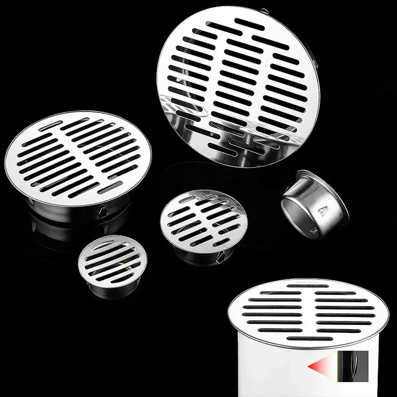 304 Stainless Steel Balcony Roof Round Large Displacement Anti-blocking Floor Drain Outdoor Rain Bucket Drainage Floor Drain