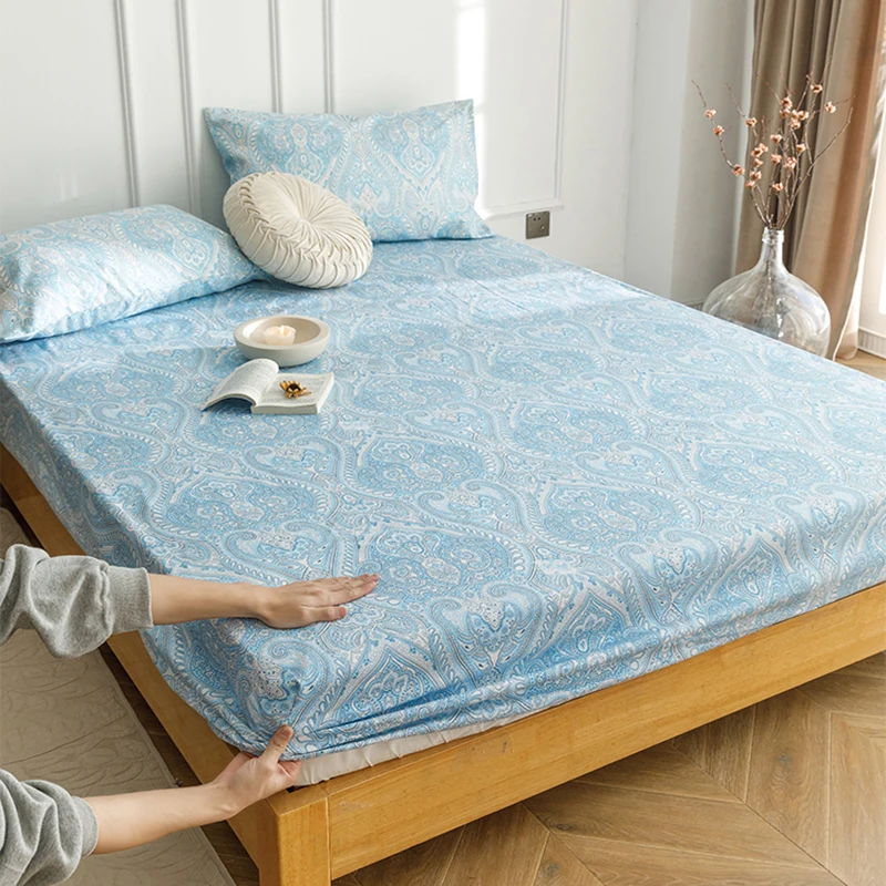 

Утолщенная натяжная простыня из хлопка, старая, грубая, 100% хлопок, натяжная простыня и 2 наволочки