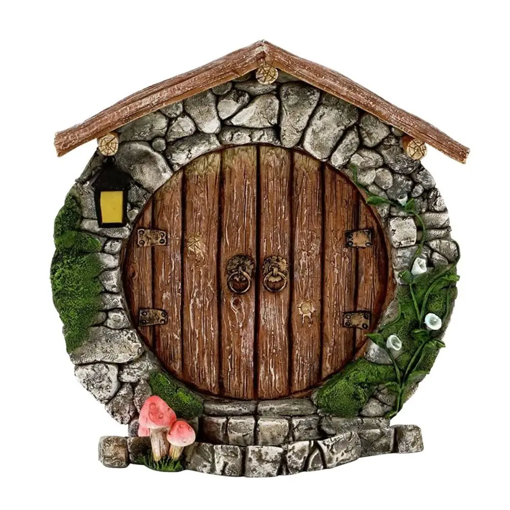 Enchanted Miniature Fairy Door for Garden Decor – Vintage Wooden Elf Home Sculptures