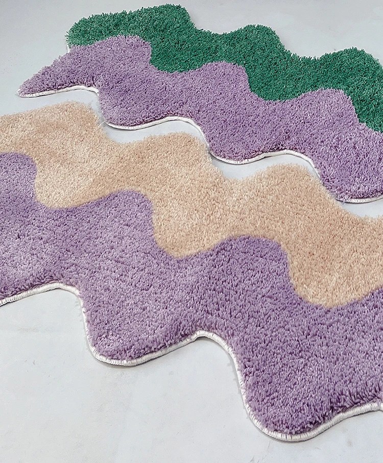 Colorful Wave Tufted Bedroom Rug